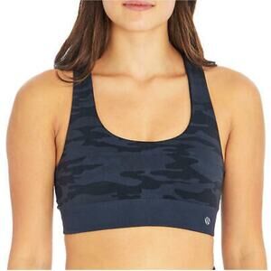 Marika Sport Performance Seamless Sports Bra Dry-Wik Dark Navy Camo NWT Sz L